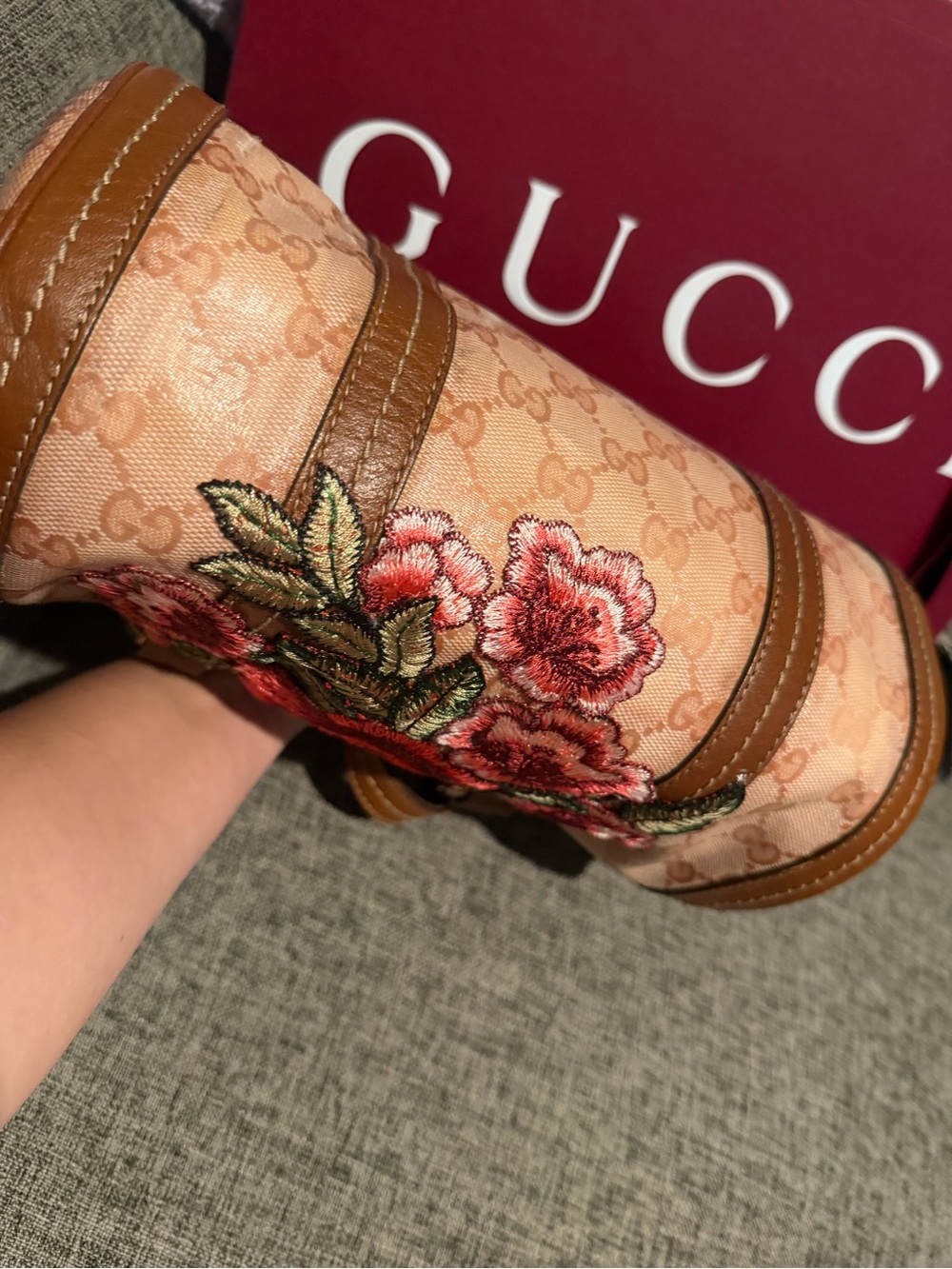 Gucci Pink/Brown GG Crystal Duchessa Small Boston Bag - Picture 9 of 16